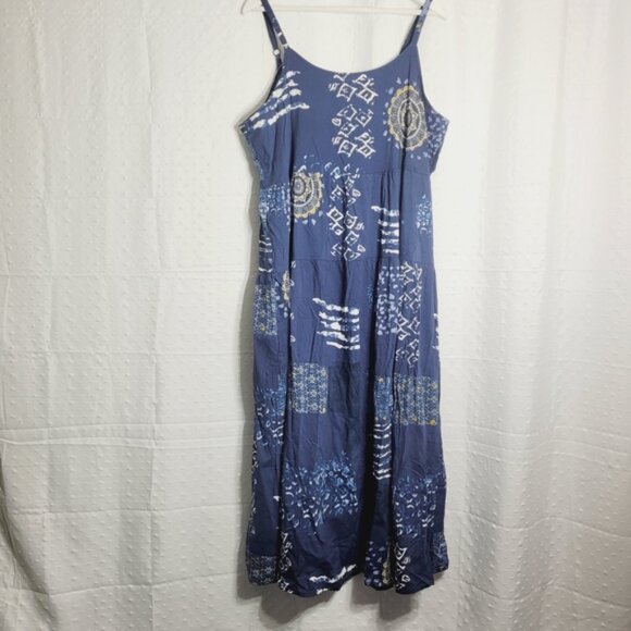 YES/NO Bohemian Summer Blue Patterned Maxi Dress 2XL - Picture 2 of 12